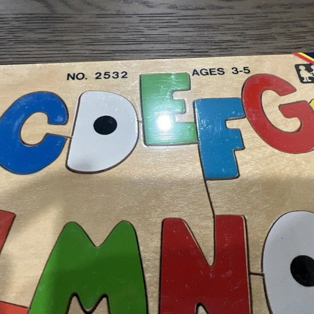 Vintage Alphabet Puzzle 1985 Still In Package‎ Wooden Colorful Classic Nostalgia